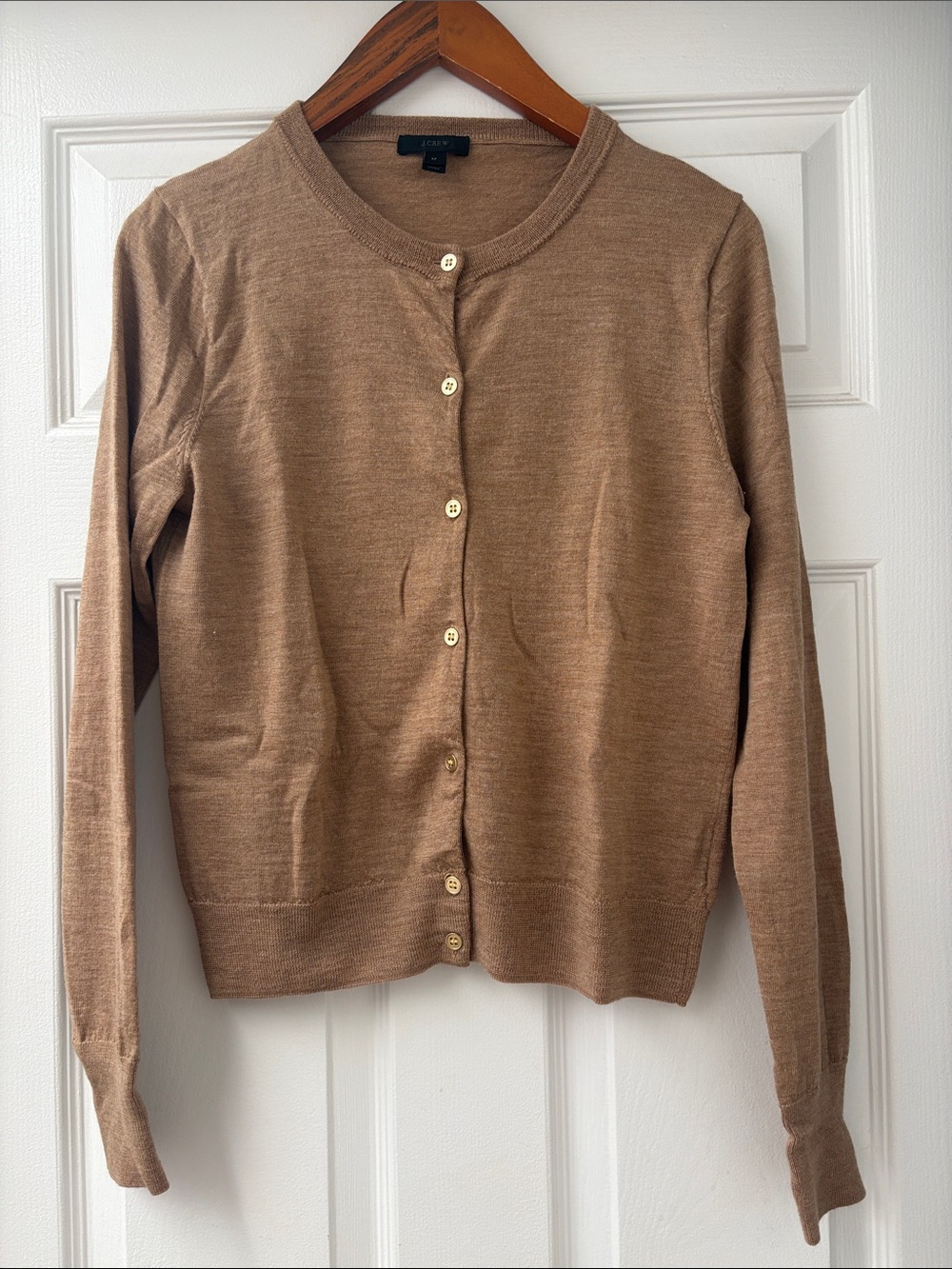 J. Crew Jackie Merino Wool Cardigan Camel